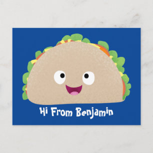 Cartão Postal Óptica ilustração do desenho animado do taco feliz