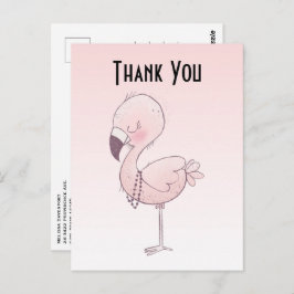 Cartão Postal Óptica Rosa Flamingo, Brilhante Ilustração Obrigad