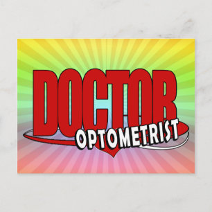 CARTÃO POSTAL OPTOMETRISTA DOUTOR DE LOGOTIPO VERMELHO GRANDE