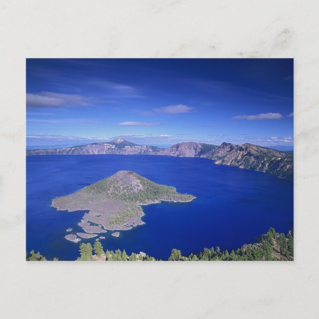 Cartão Postal OR, Crater Lake NP, Wizard Island and Crater (Frente)
