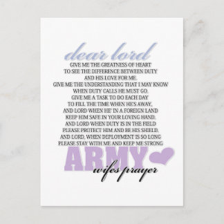 Cartão Postal Oração da Esposa do Exército