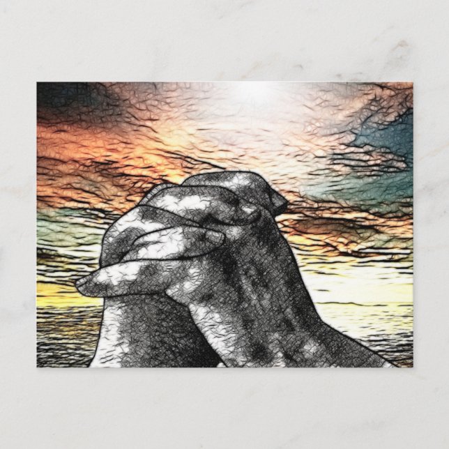 Cartão Postal Oração da manhã Cristão Católico (Frente)