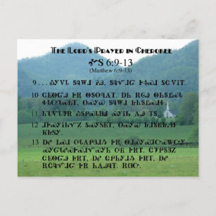 Cartão Postal Oração do Senhor no Cartão-postal de Cherokee