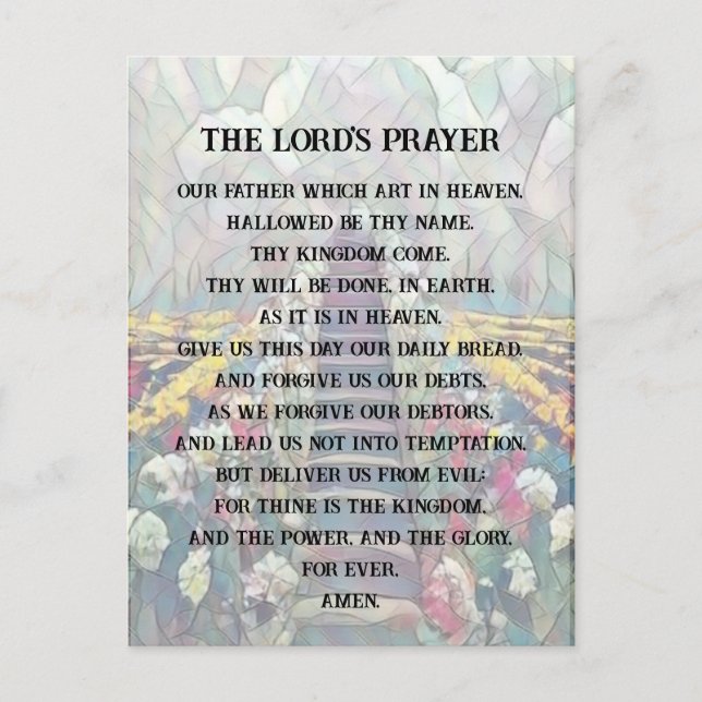 Cartão Postal Oração - O Pai Nosso (Frente)