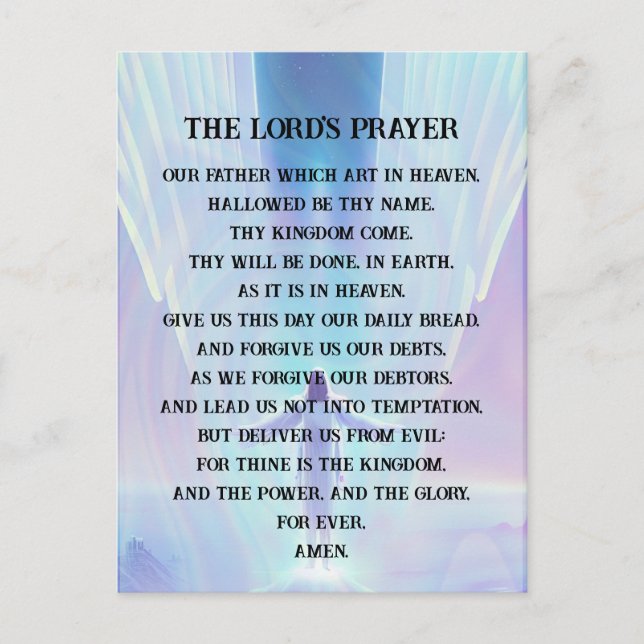 Cartão Postal Oração - Oração do Senhor (Frente)