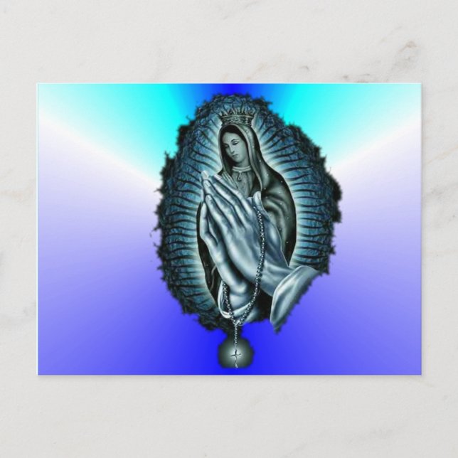 Cartão Postal Oração Roxa Virgem Abençoada Maria (Frente)