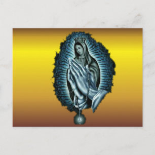 Cartão Postal Oração Roxa Virgem Abençoada Maria