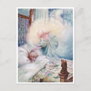 Cartão Postal Oração Vintage Anne Anderson O Anjo da Lua