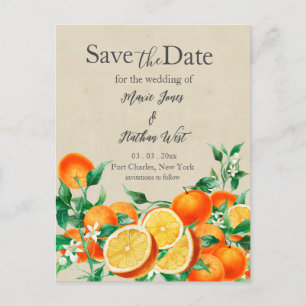 Cartão Postal Orange Blossom Salva a Data