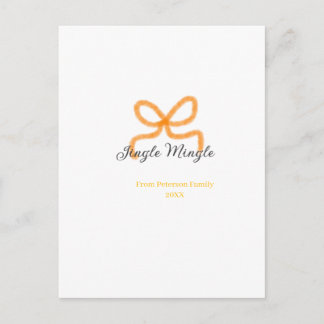 Cartão Postal Orange bow jingle Mingle retro boho family namdate