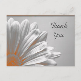 Cartão Postal Orange Floral Destaca Obrigado