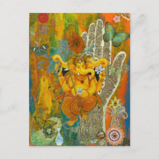 Cartão Postal Orange Ganesha