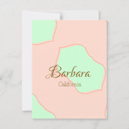 Cartão Postal Orange green pastel boho add name place rustic ele