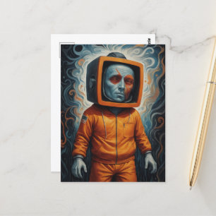 Cartão Postal Orange Man Orange Suit TVhead