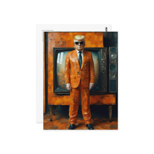 Cartão Postal Orange Man Trump Orange Suit Abandonou TVs