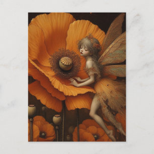 Cartão Postal Orange Poppy Fairy
