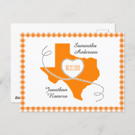 Cartão Postal Orange Texas Curling Ribbon Salvar a Data