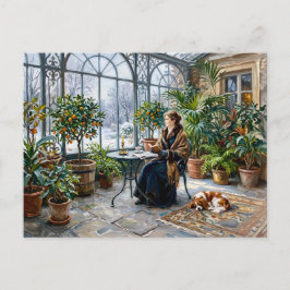 Cartão Postal Orangerie Aconchegante de Inverno com Cavalier Spa