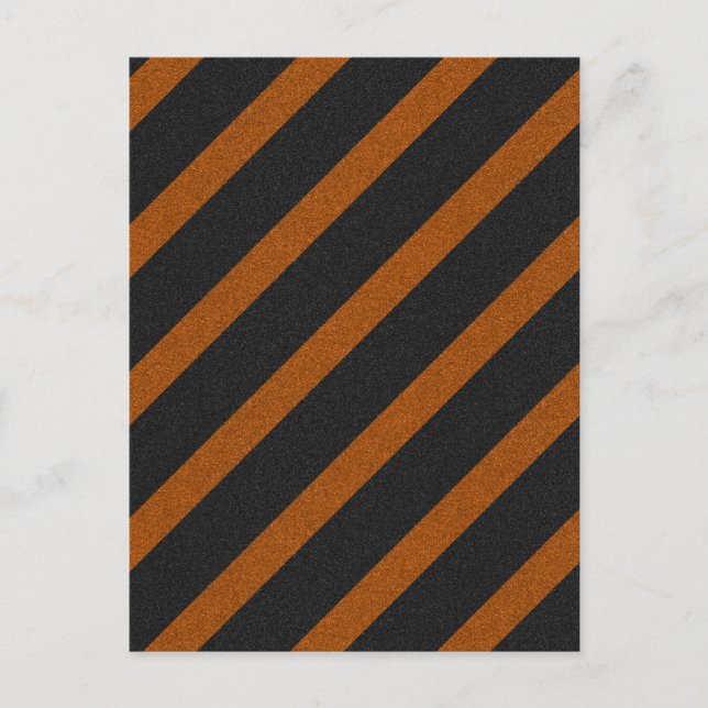 Cartão Postal Orangle & Black Stripes Glitter (Frente)