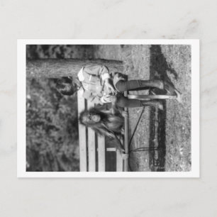 Cartão Postal Orangutan e Boy na fotografia do zoológico nacion