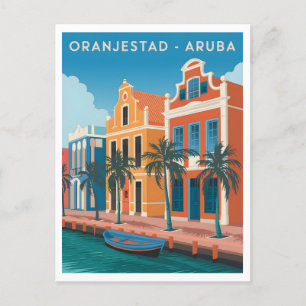 Cartão Postal Oranjestad Aruba Vintage