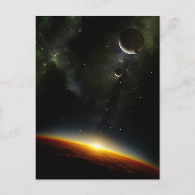 Cartão Postal Órbita de um planeta alienígena (Frente)