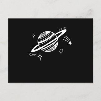 Cartão Postal Orbita legal de Saturno Desenhando Galáxia Espacia