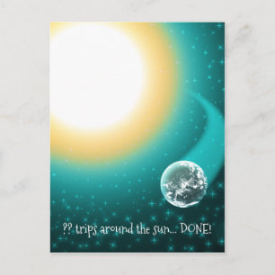 Cartão Postal Órbitas de aniversário personalizadas ao redor do 