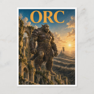 Cartão Postal Orc, Monstro da Fantasia Gótica