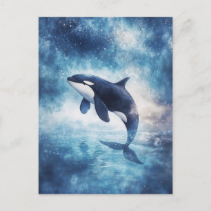 Cartão Postal Orca Baleia Estelar Galáxia Celeste