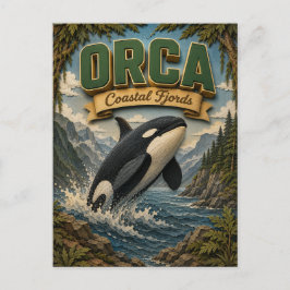 Cartão Postal Orca Fjords Costeiros POPCUT