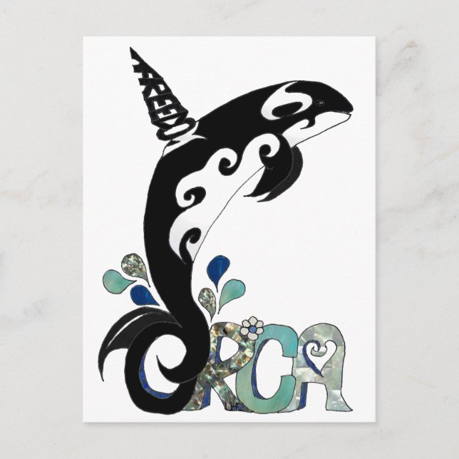 Cartão Postal Orca Freedom Art (Frente)