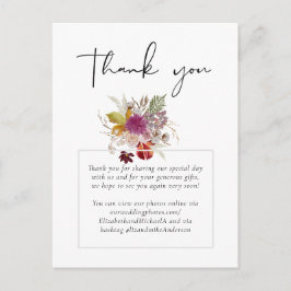 Cartão Postal ORÇAMENTO Ameixas Canela Casamento Outono Flores
