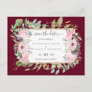 Cartão Postal ORÇAMENTO  Casamento Floral Rosa Bege