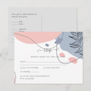 Cartão Postal Orçamento de Casamento de PINK Negra abstrato Dus