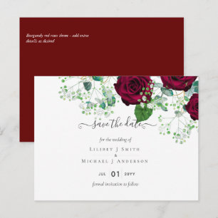 Cartão Postal ORÇAMENTO Rosas Vermelhas Borgonha Gypsophila CASA