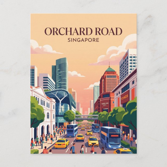 Cartão Postal Orchard Road Singapura (Frente)