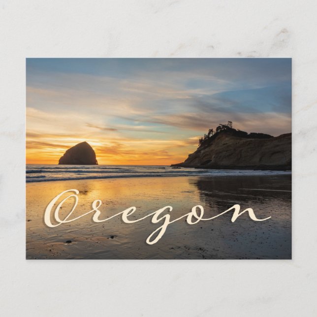 Cartão Postal Oregon Coast Cape Kiwanda Sunset Souvenir (Frente)