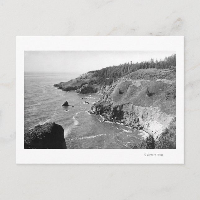 Cartão Postal Oregon Coast North from Look Out Cape Fowlweathe (Frente)