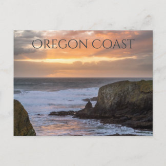 Cartão Postal Oregon Coast Yaquina Sunset Ocean Photo Souvenir