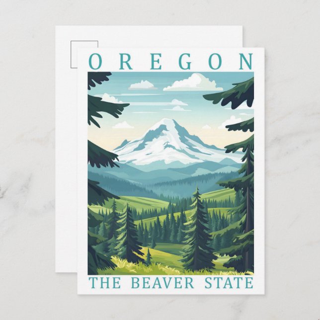 Cartão Postal Oregon, Estado do Beaver, Viagem (Frente/Verso)