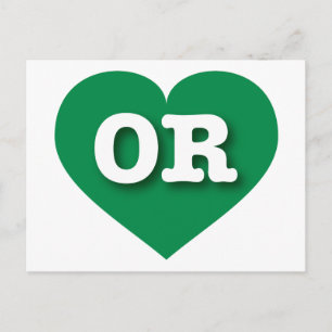 Cartão Postal Oregon Green Heart - Big Love
