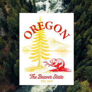 Cartão Postal Oregon O Estado do Castor Est. 1859
