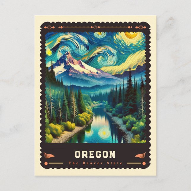 Cartão Postal Oregon | Vincent Van Gogh inspirado (Frente)