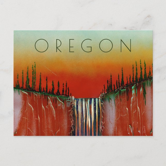 Cartão Postal Oregon Waterfall (Frente)