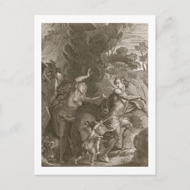 Cartão Postal Orfeu, liderando Eurydice fora do inferno, olha pa (Frente)
