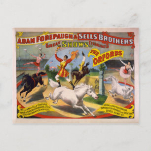 Cartão Postal Orfords - William & Ella Orford Circus Poster