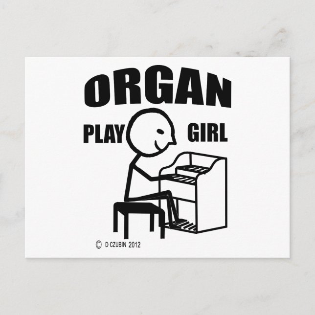 Cartão Postal Organ Play Girl (Frente)