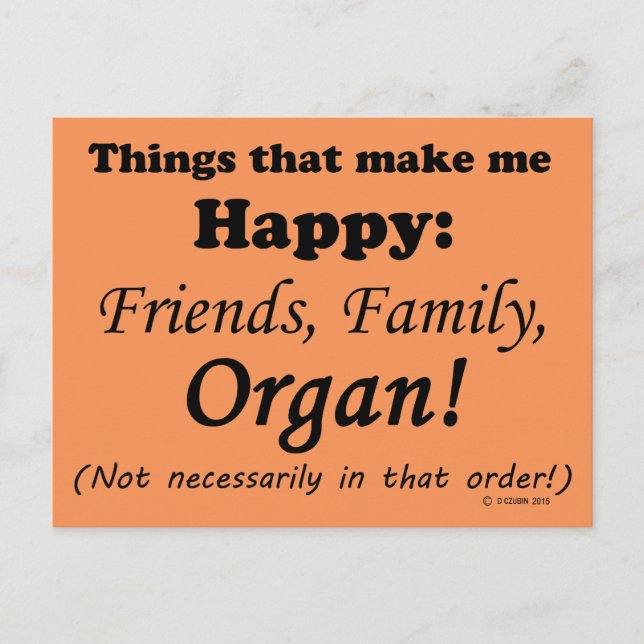 Cartão Postal Orgão me faz feliz (Frente)