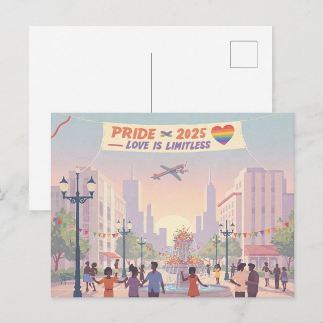 Cartão Postal "Orgulho 2025 - O Amor Não Tem Limites" (Frente/Verso)